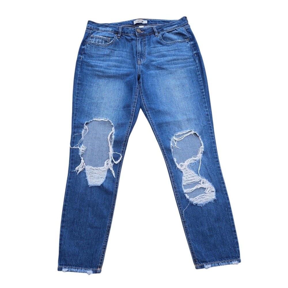 Refuge Womens Blue Jeans Size 10 Distressed Denim Skinny Casual Stretch Pants